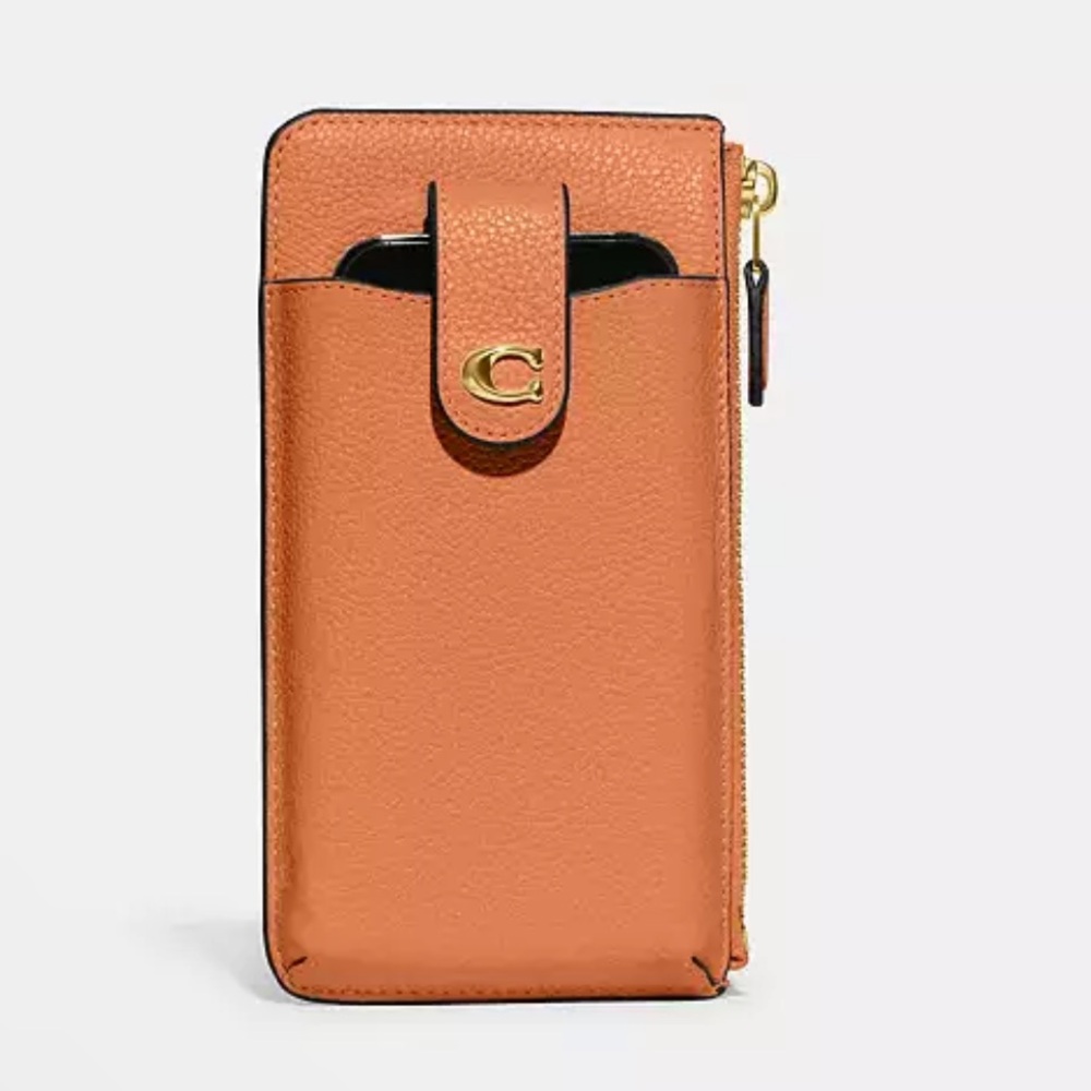 Coach CJ866 Essential Phone Wallet Brass & Faded Orange